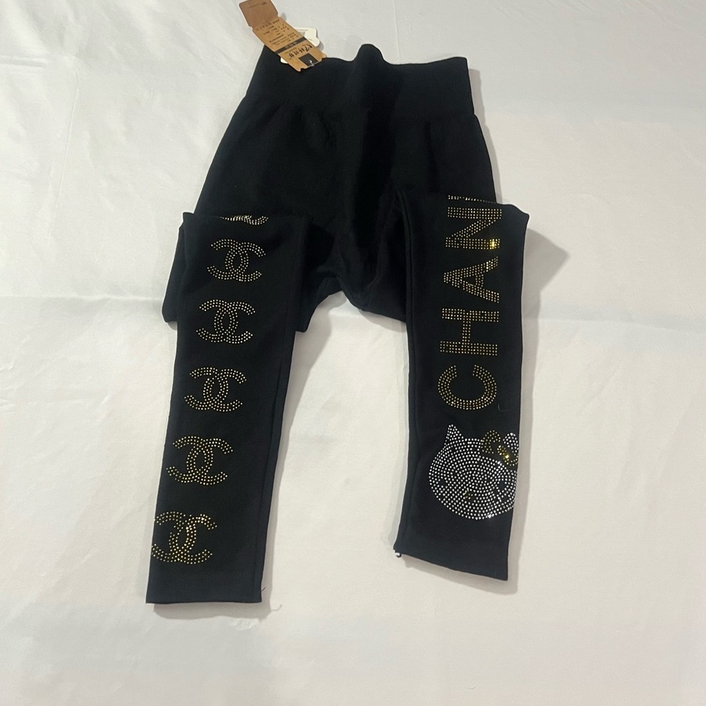 Black Leggings with Silver Detailing - Picture 5 of 6